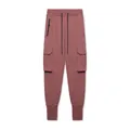 Mauve men's cargo jogger pants featuring drawstring waist and functional zip pockets - S / Bottoms / Rust Red