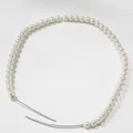 Malleable white faux pearl chain with flexible wire for DIY floral bouquet decoration - 10mm Pearl Diameter-Total Length 77cm / White
