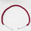 Flexible red beaded wire chain for DIY floral arrangements, bouquet decor and crafts - 10mm Pearl Diameter-Total Length 77cm / Red