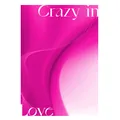 Pink floral wrapping paper with 'Crazy in Love' artistic font design - 10 Sheets Set / Fiery (Red)