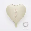 Minimalist cream heart-shaped foil balloon with rose design and free 10m ribbon roll - Rose Style Balloon / 20 Pcs/Pack (18 Inch) / Off White