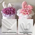 Handmade plush rabbit ear bouquet DIY packaging kit with faux fur and moldable ears - White Rabbit Ears Bouquet Material Kit / White