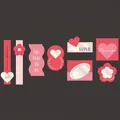 Set of 8 cherry blossom pink Valentine's Day decorative gift tags with romantic text - Cherry Blossom Pink Cards / 8 Sheets Set
