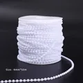 4mm weiße Imitationsperlenkette Rolle für florale Bastelarbeiten und Hochzeitsdeko - 4mm*50m / Weiß