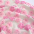 Close-up of pink plush floral pattern lamb wool fabric for crafts - Flower Pink / 1.5x0.5m