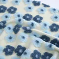 Soft lamb wool fleece fabric with 3D blue floral pattern for DIY bouquet wrapping crafts - Flower Blue / 1.5x0.5m