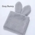 Soft grey plush rabbit ears floral wrap for DIY bouquet packaging flower hug bucket - Gray Rabbit Style (20*70cm) / Ear Length 18cm / Gray