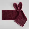 Plush burgundy flower wrapping cloth with cute rabbit ears for Valentine DIY bouquets - Berry Rabbit / Burgundy