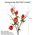 Vivid artificial red pomegranate branch with five fruits for elegant home decor 82cm - Pomegranate 5-Fruit / Red