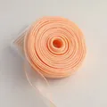 Elegant peach fish tail organza ribbon with wavy edges for floral bouquet wrapping - Coreless Roll / Champagne Pink (4cm*10 Yards)
