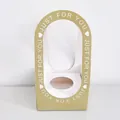 Champagne gold portable folding flower gift box with heart and Just For You print detail - Set of 3 / Khaki
