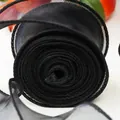 Elegant black wave pattern chiffon fish tail ribbon for floral bouquet and gift wrapping - In Roll / Black (4cm*10 Yards)