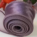 High-quality sheer purple fishtail yarn ribbon with elegant wavy edges for floral decoration - In Roll / Deep Purple (4cm*10 Yards)