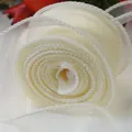 Elegant solid ivory fishtail yarn ribbon with decorative wavy edges for gift wrapping - In Roll / Creamy White (4cm*10 Yards)