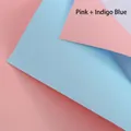 Double-sided Korean floral wrapping paper in water pink and light blue colors - Blush + Indigo