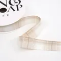 Beige plaid ribbon with British tartan pattern for elegant gift wrapping and DIY crafts - 2.5cm*10 Yards / Khaki