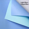Professional double-sided floral wrapping paper in light blue and water blue tones - Water Blue + Light Blue