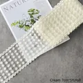 Delicate beige floral embroidered lace ribbon trim 7cm wide for gift wrapping and DIY crafts - A02 Style