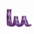 Elegant purple 2.5cm satin ribbon featuring white Just for you printed script for gifting - 2.5cm*85 Yards / Dark Plum