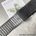 7cm wide black floral embroidered lace ribbon for gift wrapping and floral arrangements - A03 Style / 7cm Width / Black