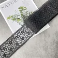 Premium black floral embroidered lace ribbon 6.5cm wide for bouquet and gift packaging - A06 Style / 6.5cm Wide / Black