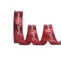 2,5 cm wijnrood satijnlint met witte 'Just for you' tekst voor cadeauverpakkingen - 2.5cm / Bordeauxrood
