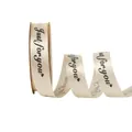 Elegant 2.5cm cream satin ribbon with 'Just for you' print for gift and flower wrapping - 2.5cm*85 Yards / Off White