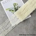 Premium beige embroidered lace ribbon trim for floral bouquets and gift wrapping 7cm - A08 Style / 7cm Width / Beige