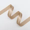 Elegant 2.5cm champagne satin ribbon featuring 'Just for you' white script for gift wrapping - 2.5cm*85 Yards / Light Coffee