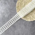 Premium beige embroidered floral lace trim ribbon 4.2cm width for gift wrapping - B01 Style