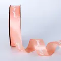 Peach 2.5cm satin ribbon with white Just for You printed text for elegant gift wrapping - 2.5cm*85 Yards / Champagne