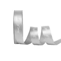 Silver 2.5cm satin ribbon with Just for you printing for flower and gift box decoration - 2.5cm*85 Yards / Silver Gray
