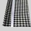 Tessuto classico pied-de-poule bianco e nero per confezioni di bouquet di lusso - Modello Pied de Poule Plastificato-Nero / 1,5x0,5 Metri