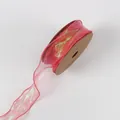Rode iriserende fishtail chiffon lintrol voor elegante bloemboeket geschenkverpakking - 4cm*10 Yards / Begoniarood