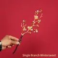 Handheld artificial golden plum blossom branch for Lunar New Year decor - Winter Jasmine Style / Single Piece