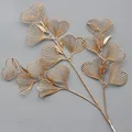 Decorative artificial golden heart-shaped fan leaves for home floral arrangement - Large Heart Fan Leaf Style