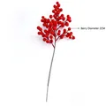 Artificial red holly berry branch with 6 forks 50cm for festive home decoration - 6-Fork 12-Berry Style