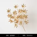 Realistic artificial golden maple leaf branch 89cm bendable stem for home decoration - Artificial Maple Leaf Style