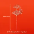 Decorative artificial golden ginkgo leaf branch for festive home decor, height approx 39cm - Ginkgo Fan Leaf Style