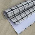Rotolo di tessuto tweed bianco e nero classico per confezioni regalo e mazzi di fiori eleganti - Offerta Speciale 001 Griglia Bianca (Plastificata) / 0,5x1,5 Metri