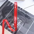 Κόκκινη κορδέλα πολυεστέρα 1cm με κείμενο Just for You για κομψή συσκευασία δώρου - 1cm * 90 Yards / Κόκκινο
