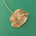 Elegant golden artificial Anthurium leaf for festive home decor and flower arrangement - Golden Anthurium Style