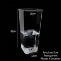 Mittelgroßer transparenter Acryl-Blumeneimer, 31 cm hoch, für Blumenarrangements - M