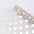Premium iridescent polka dot tulle mesh for floral bouquet gift wrapping decoration - 50cm Wide / Milk Tea