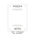 Blumen-Geschenkpapier Stil F mit BONJOUR Summer Aufdruck, 35x50 cm, Packung mit 15 Blatt - 15 Blatt/Packung (35x50cm) / Hello Summer Stil F