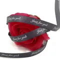 1cm wide grey polyester ribbon featuring white Just for You script for elegant gift wrapping - 1cm * 90 Yards / Dark Gray