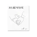 Waterproof floral wrapping paper with hand-holding line art and romantic English text - Black Letter - You Are My Love / 20 Pcs/Pack