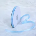Light blue 1cm polyester ribbon with white "Just for you" print for gift wrapping. - 1cm * 90 Yards / Sky Blue