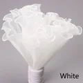 Elegant white Korean wavy mesh paper with pleated edges for flower bouquet wrapping - Pleated White
