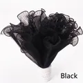 Premium black pleated wave mesh tulle wrap for elegant flower bouquet decoration and DIY crafts - Pleated Black